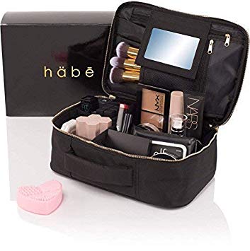 HABE Travel Makeup Bag with Mirror